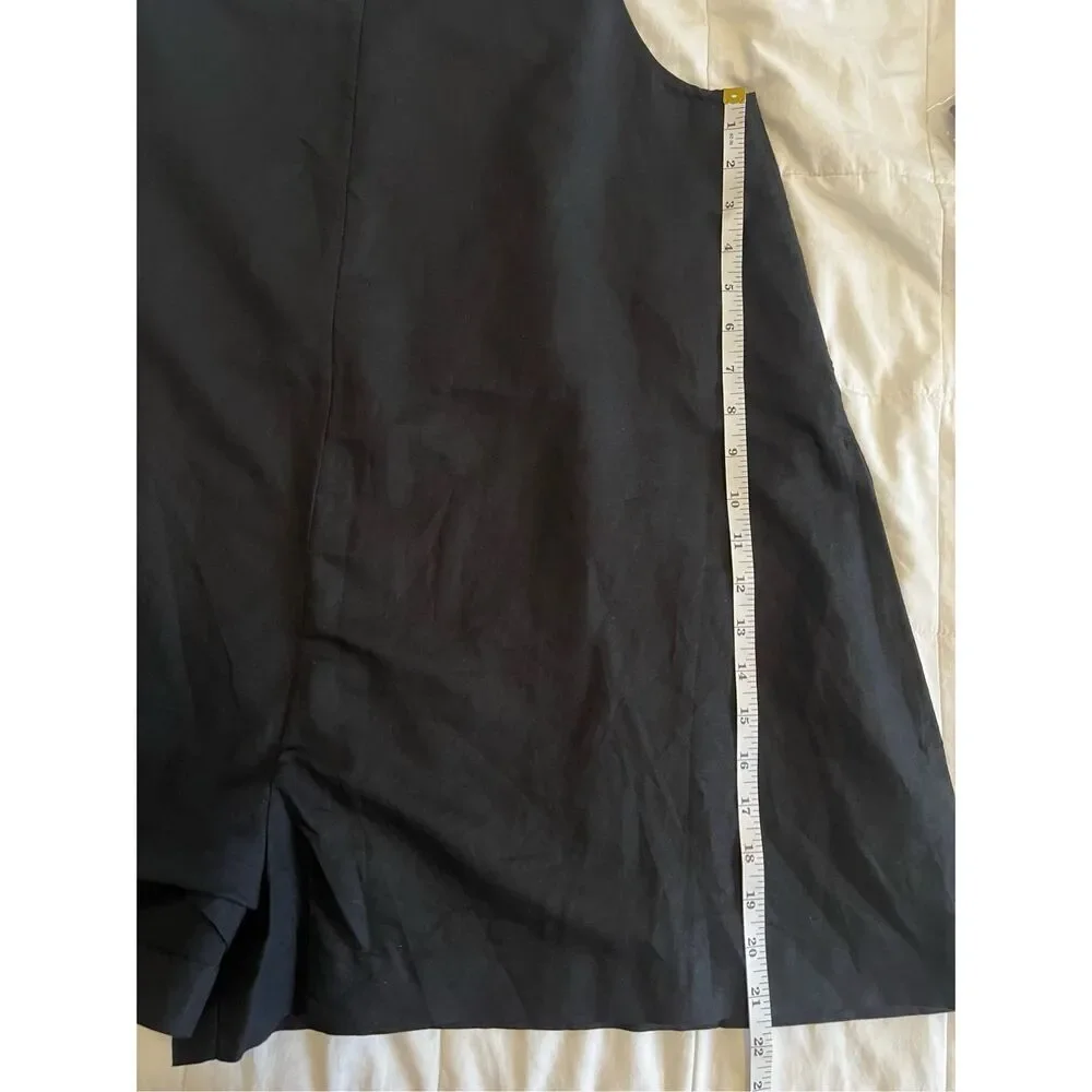 COS Black Tie-Shoulder Linen Blend Romper